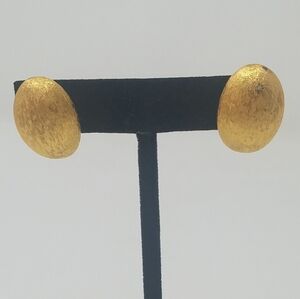 Vintage Monet earrings textured studs gold tone